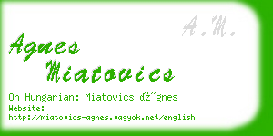 agnes miatovics business card